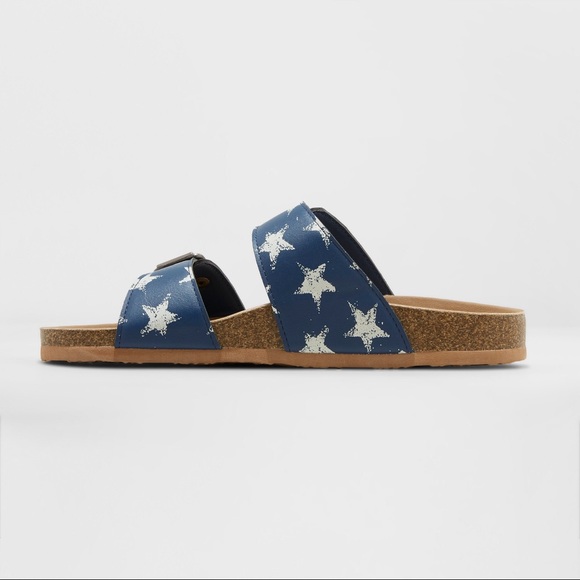 Mad Love Keava Navy Americana Footbed Sandal NWT - Picture 2 of 3